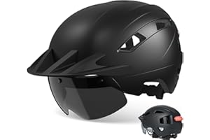 Junjam Casque de vélo électrique pour homme et femme avec lunettes magnétiques amovibles rechargeables par USB et pare-soleil – EN1078/CPSC et NTA-8776 triple certifié, classe 3 E-Bikes E Scooters Moto VTT
