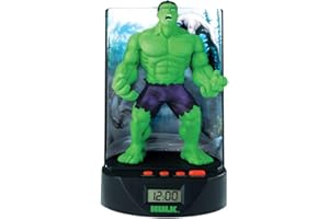 MARUKATSU Despertador de Hulk,Pantalla Digital LCD Display, Despertador con Figura, Figura Hulk 16cm -Figuras de Hulk (HULK21919)