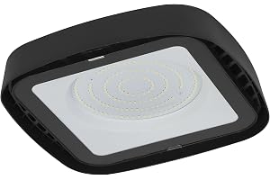 OSRAM Highbay Ufo taklampa i svart, erbjuder 130 W och 15000 lm i dagsljusvit vid 6500 K, med IP65-skydd mot strålvatten och damm (dammtät), idealisk för högt i tak