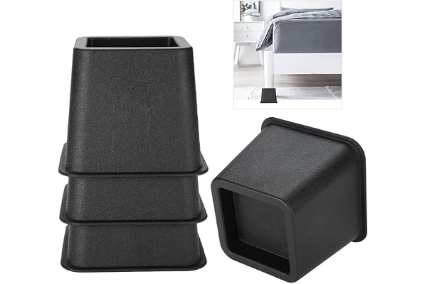 Möbelhöjningssats, 12,7 cm tunga svarta stödfötter | Bordsstol soffa användning, förvaring under säng, stabilt stöd, set i fy