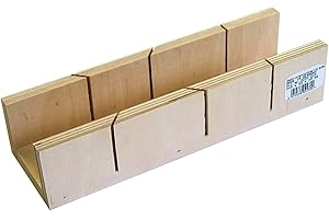 AUGUSTA HECKENROSE Augusta-Heckenrose Gehrungslade 245 x 53 x 40mm I Schneidlade aus Birkensperrholz 12mm Dicke zum präzisen Sägen auf Gehrung für 45° & 90° Winkel I Sägehilfe