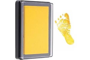 CUIDAKJ Empreintes Bébé,Empreinte Main Pied Bebe,Kits de Moulage et d'Empreintes, Tampon Encreur Réutilisable,Enfant Empreinte Clean Touch Tampons,Facile à nettoyer,Souvenir (Jaune)