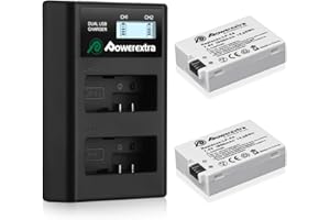Powerextra 2Pack LP-E8 Battery and Dual LCD Fast Charger 1800mAh,Compatible with Rebel T3i,T2i,T4i,T5i,EOS 600D,550D,650D,700D,Kiss X5,X4,Kiss X6,LC-E8E Digital Camera