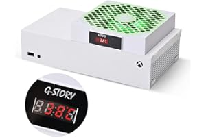 G-STORY Lüfter für Xbox Series S, Lüftergeschwindigkeit wird automatisch durch Temperatur angepasst, zwei Temperaturen, geräuscharm, 3 Geschwindigkeiten 1500/1750/2000 U/min (140 mm) mit RGB-LED