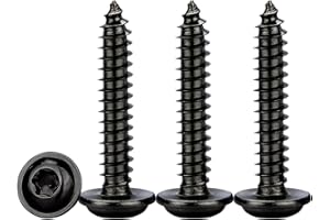 Drenky Viti Autoperforanti Torx M5x20mm,50 Pezzi Viti Legno Acciaio Inox A2 V2A con Rondella Nero Viti a Testa Mezza Tonda Flangiata Elevata Durezza,Filettatura Completa Metrica