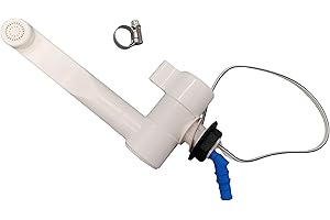CR-MOESANCO® KIT Grifo Agua Fría + 1 Abrazadera de INOX para caravana, autocaravana,camper o Barco con Interruptor 12v" (AGUA FRIA, BLANCO)