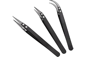 MMOBIEL 3 st lödpincetter med keramisk spets, värmebeständiga 1600 °C/3000 °F för elektronikreparation, smycken, datorer, laboratorielödning etc.