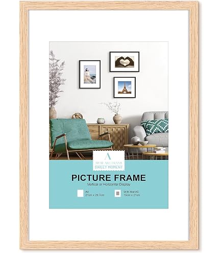 Cadre Photo A4 Bois Naturel 21x29.7cm - Cadre Mural Et De Table Avec Plexiglass Cadre Photo A4 Bois Naturel 21x29.7cm - Cadre Mural Et De Table Avec Plexiglass