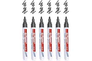 BEFUN 6 Stück Fugenstift Fugenmörtel Restaurierung Stift mit Ersatzspitze, Wasserfest Fugenstift Fliesen Stift Fugen, Reparatur Marker für Reparatur Fliesen Mörtel in Badezimmer, Küche, Veranda-Dunkelgrau