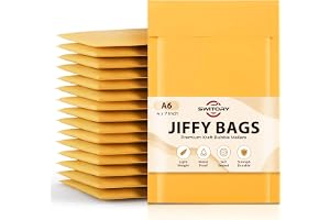 Switory Vadderade kuvert små 50 st 10,2 x 17,8 cm (4 x 7 tum) gula bubbelkuvert självförseglande för kraftförpackningar påsar