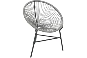 vidaXL Gartenstuhl Poly Rattan Grau Gartensessel Stuhl Sessel Outdoorstuhl