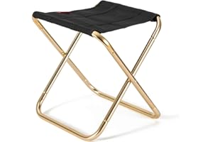 Lesfit Portable Folding Stool, Outdoor Fold up Lightweight Camp Aluminium Stools Seat for Camping, Fishing, Picnic, Travel and Hiking (30x25.5x31.5cm) …