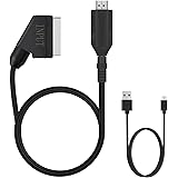 CAVN SCART to HDMI Converter, New All-in-One Scart to HDMI Converter with SCART Input Cable & HDMI Output Port HD 1080P Video