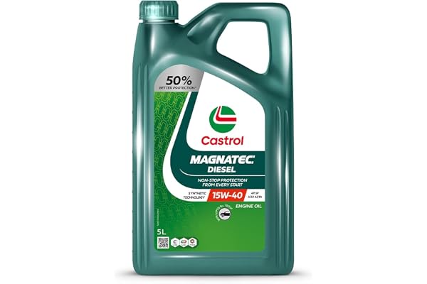Castrol MAGNATEC Diesel 15W-40 - Engine Oil (5L Pack) - Synthetic Technology, API SP, ACEA A3/B4, Dualock Technology for Petrol/CNG and Diesel Cars