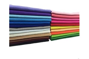 flic-flac 24pcs 1.4mm Soft Felt Fabric Sheet Assorted Color Felt Pack DIY Craft Sewing Squares Nonwoven Patchwork (30 x 30 cm)