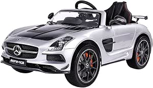 Moleo 5902860650942 Mercedes Sls Amg Kinder Auto Elektroauto Kinderauto Elektrofahrzeug Kinderfahrzeug Mit 2 Motoren Mp3 Fernbedienung Farbe Silber Silber Amazon De Spielzeug