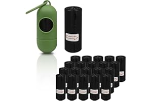 WinGluge 300 Pièces Sac a Crottes Chien avec Distributeur et Clip, Sacs à Caca Anti-fuite et Très Épais, Sacs à Déjections Canines Biodégradables, Sac Ramasse-Crottes en Mélange D'amidon de Maïs