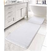 Koza Home Mino Kaydırmaz Taban Beyaz 2'li Banyo Paspası 60 x 100-50 x 60, Beyaz
