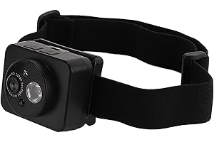 Tosuny Cámara de Vídeo Montada en la Cabeza, Cámara Frontal LED 1080P, Grabadora de Vídeo Montada en la Cabeza con Iluminación Ajustable de 45°, Detección Inteligente, Batería 1000 MAh