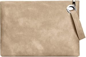 BAIGIO Pochette da Polso in Pelle Donna, Portafoglio Grande Borsa Organizer Portatutto, Borsetta da Sera Busta con Cinturino da Polso e Cerniera per Feste, Matrimoni, Affari Viaggio