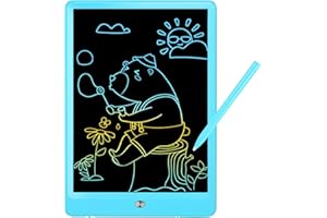 ERUW Tableta de Escritura Color Lcd 10 Pulgadas, Tablet Escritura Pantalla Colorido Infantil, Tableta Grafica Dibujo Niños Adecuada Para el Hogar, Escuela, Oficina, Cuaderno de Notas con Fundas (azul)