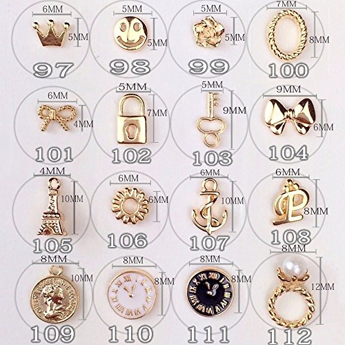 20pcs/lots Golden Alloy Glitter 3D Nail Art Anchor Decorations with Rhinestones3D Nail CharmsJewelry on Nails Salon Supplies (104)