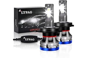 H4 LED, LTPAG Bombilla H4 LED Coche,72W Lampara H4 LED 12000LM Luces LED Coche H4 -CSP Chips 12V/24V Sin Polaridad Faros Reemplazo de Halógena y Kit Xenón H4,Blanco 6000K,Garantía de 2 años para faros