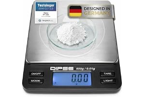 Dipse digital laboratorievåg TP-500 x 0,01 – finvåg med 0,01 g exakt upplösning digital våg upp till 500 g/0,5 kg vägningsomr