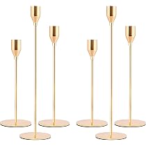 LOKUME Set 30 Portacandele Conici Dorati | In Metallo, Altezze Variabili 24-33,7 Cm | Per Matrimoni E Cene Eleganti