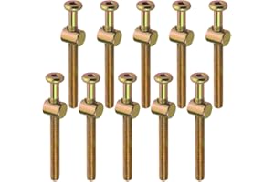 TOVOT 10 Set M6 x 65MM Furniture Screws with Bolts Bed Bolts Furniture Bolts Hex Socket Screws for Furniture Crib