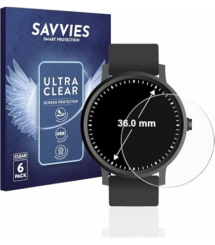 QUARKZMAN 3pz Proteggi Schermo Vetro Orologio 30mm HD Alta Definizione Anti-Graffio Impermeabile Ultra-Sottile TPU Universale Pellicola Protettiva per Schermo Smartwatch con Sticker Tessuto