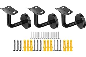 KMERCE 3 supporti per corrimano per scale, ringhiere per scale in acciaio inox, 60 x 80 mm, per ringhiere per scale, supporto o ringhiere interni ed esterni