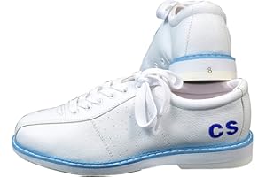 WJFGGXHK Ladies Womens Bowls Shoes Wide Fit Leather Lawn Bowling Shoes Comfort Bowling Trainers Unisex, White, 8 UK