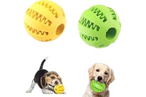 MANQYI 2 Piezas Pelotas de Perro para Limpieza, Bola Molar de Perro, Pelotas de Comida para Goma, Pelota Perro Dientes, Bolas Juguetes Interactivos para Morder, para Perros Gato Pequeños y Medianos