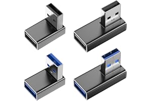 LUIRSAY USB Winkelstecker, 4 Stück US-B 90 Grad Adapter, Winkelstecker für Datenübertragung Kompatibel mit PC, Laptop, Powerbank und die meisten USB-Geräte