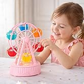 Coverzone D&ouml;nme Dolap M&uuml;zik Kutusu, 10 x 16cm, Kurmalı Melodili Ferris Wheel M&uuml;zik Kutusu, Pasta &Uuml;st&uuml; Doğum G&uuml;n&uuml; S&uuml;s&uuml;, &Ccedil;ocuk 
