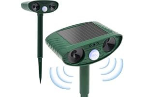 CUSTOM CATCH Cat Repellent Deterrents for Garden, Ultrasonic Cat Repellent Cat Deterrent Animal Scarer Solar Powered Cat Repellent with Motion Sensor, Waterproof Animal Alarm Deterrent for Cat, Dog, Fox, Bird