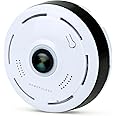 Powerology Wi-Fi Panoramic Camera Ultra Wide Angle 360° Fisheye Lens 1080 Full HD with Embedded Mic & Speaker, Motion Detection Sensor, Two-Way Talk, Wireless Security Camera