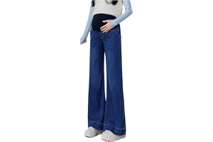 Olamao gravidjeans bootcut med justerbar midja – eleganta denimbyxor med fickor för kvinnor upp till 175 cm – stretch bootcut jeans för gravida kvinnor