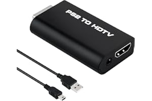 Mcbazel PS2 to HDMI Converter, PS2 HDMI Adapter with 3.5mm Audio Output, Plug & Play PS 2 Converter for All PS 2 Models, High-Definition Video Output to HDTV Monitor