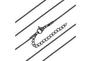 ChainsHouse-Bijoux-Chaîne Serpent-Acier INOX-Classique Style-Accessoires de Mode-Collier pour Unisex-Fermoir Mousqueton-Largeur 1.2MM-Acier/Noir/Or/Or Rose