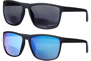 YOBOCO Bifocal Reading Sunglasses, Lightweight TR90 Bifocal Sunglasses for Men Sports Reading Sun Glasses for Fishing Driving