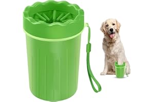 HJHY 2-in-1 Portable Silicone Pet Dog Paw Cleaner and Massage Grooming Bath Brush Claw Cleaner - Great for Active Dogs or Rainy Days (Green)