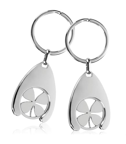 Portachiavi Angelo Custode Con Chip Carrello Spesa - 2 Pezzi, Gettoni Rimovibili | Idea Regalo Pratica