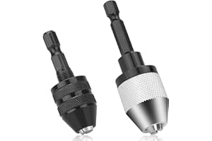 EEEKit 2 Pezzi Trapano Mandrino Adattatore, 1/4" Codolo Esagonale Attacco Rapido per Adattatore Trapano Avvitatore Elettrico, 0,3-6,5 mm e 0,3-3,6mm