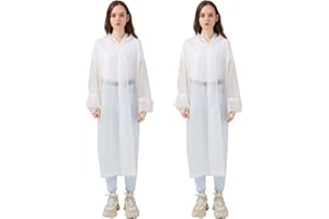 Lucky Sue 2 Pack Rain Ponchos, Waterproof Raincoats for Adults, Reusable Rain Jacket with Hoods and Long Sleeves,