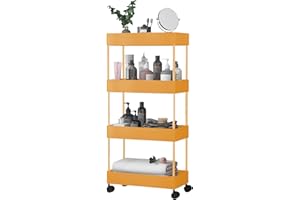 Onlynery Almacenamiento Delgado | Torre Almacenamiento deslizable | Estante Almacenamiento Estrecho sobre Ruedas, baño, Cocina, lavandería, organización