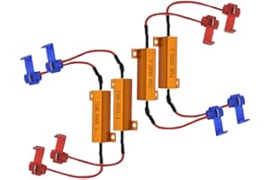 NATGIC 4pcs 50W 8ohm Resistori di Carico a Lampadina a LED del Faro Antinebbia Decoder, Indicatori di Direzione Resistor (Sistemano iper Lampeggiamento, Cancellano le Allerte)