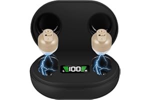 Aolso Amplificador de Ruido Auditivo, Amplificador de Sonido Recargable, Cancelación de Ruido, Estación de Carga USB, Caja de Almacenamiento, Ajuste Ergonómico, Auriculares Inalámbricos