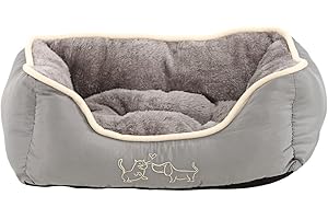 Dehner Sammy Dog and Cat Bed, Approx. 61 x 48 x 18 cm, polyester, grey